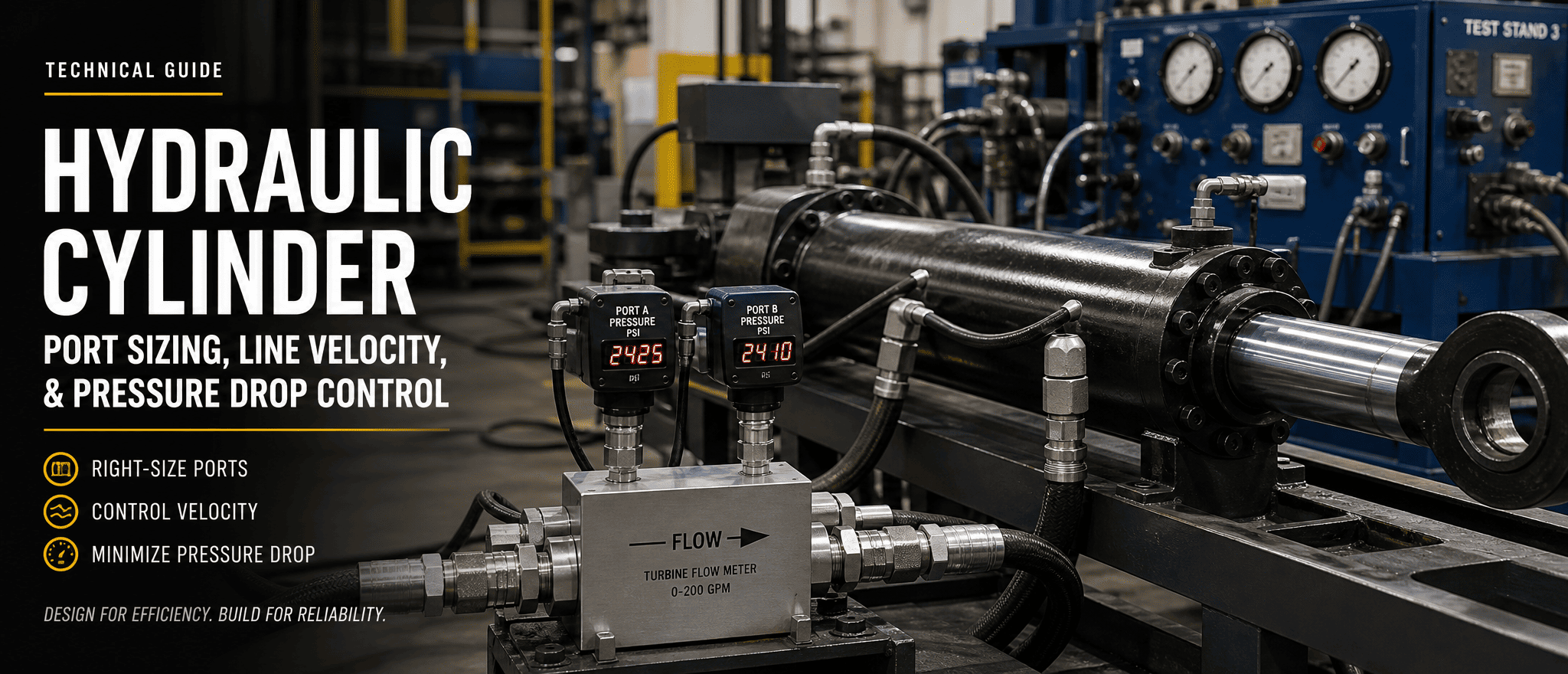 Hydraulic Cylinder Port အရွယ်အစားနှင့် လိုင်းအလျင်- High-Flow Circuits များတွင် Pressure Drop and Flow Choking ကို ထိန်းချုပ်နည်း