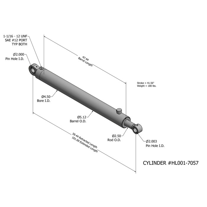 Heil Half Pack Front Loader Arm Cylinder